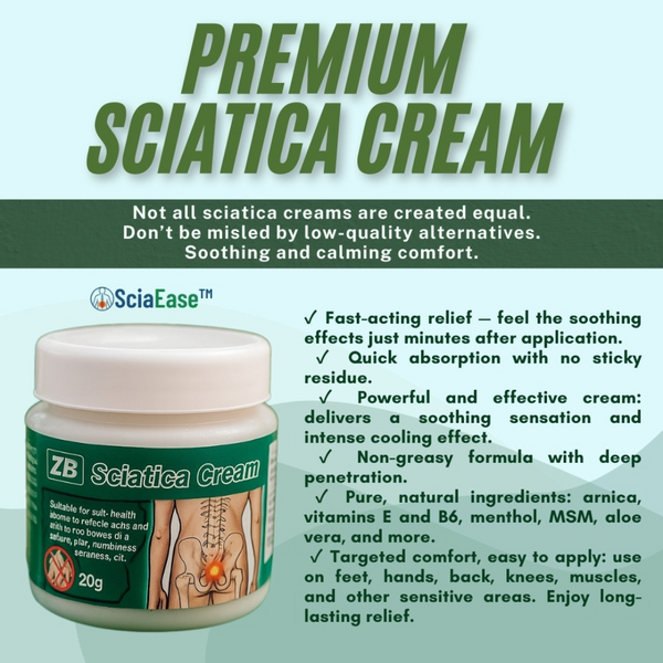 SciaEase™ Cream Relieves sciatica pain - 98% of users relieved within 48 hours!