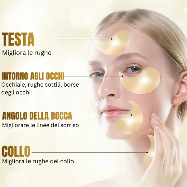 Maschera per gli occhi dorata idratante