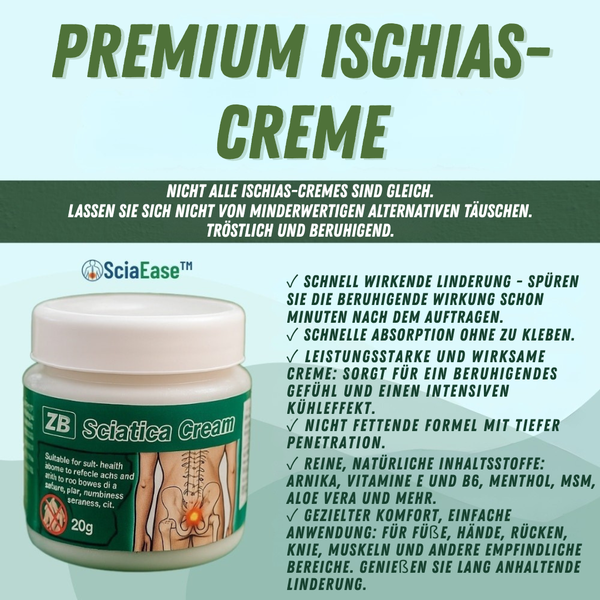 SciaEase™ Creme Lindert Ischiasschmerzen - 98 % der Benutzer spüren innerhalb von 48 Stunden Linderung!
