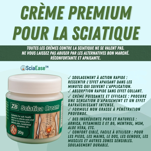 SciaEase™ Crème Soulage la douleur sciatique - 98 % des utilisateurs soulagés en 48 heures !