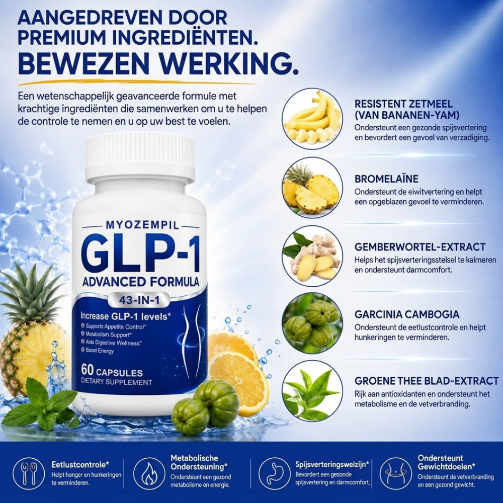 GLP-1 Geavanceerde Formule | Smelt Hardnekkig Vet in Slechts 4 Dagen