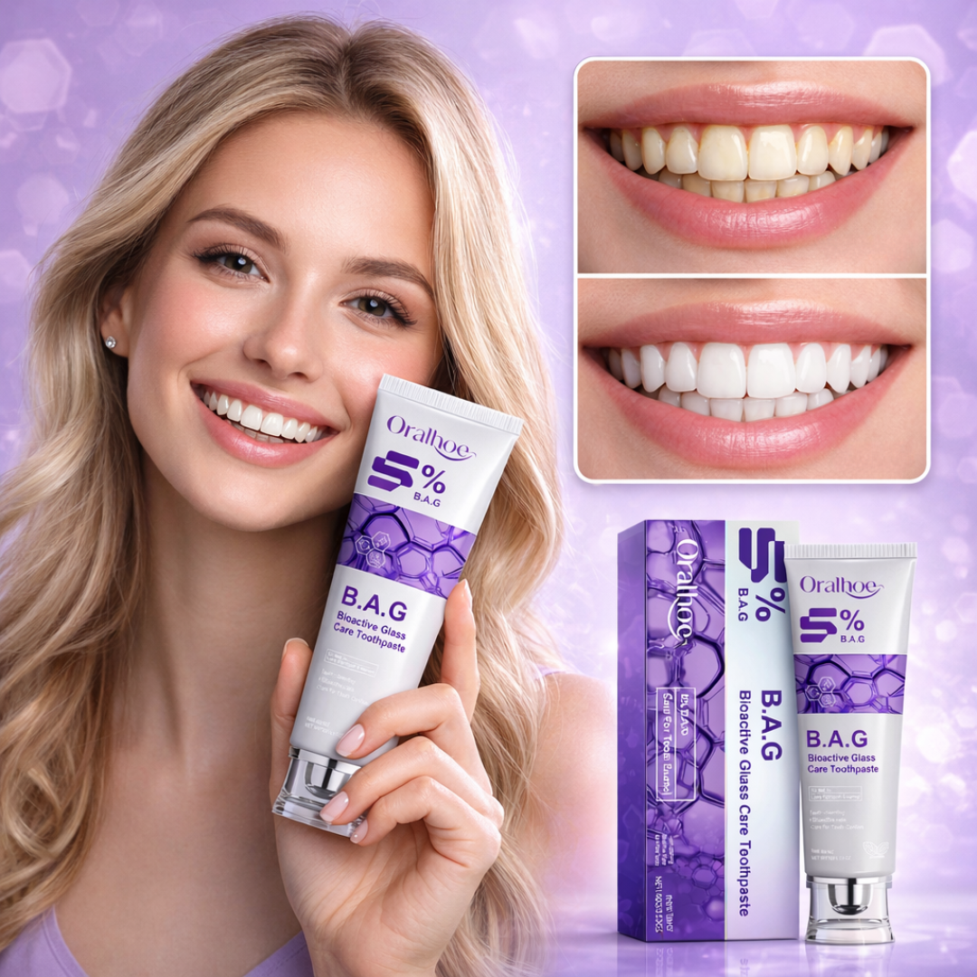 Oralhoe Bioactive Glass Care Toothpaste | Visibly Whiter Teeth & Stron ...