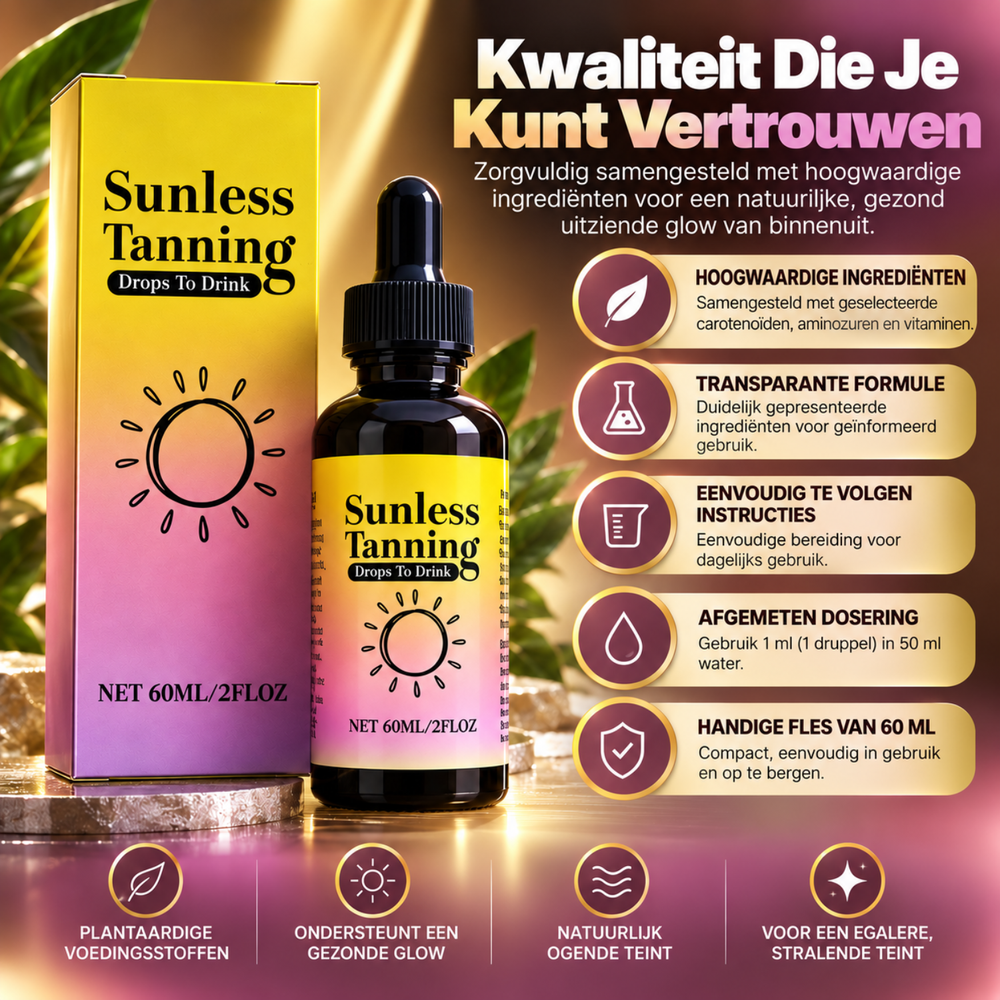 Self-tanning drops to drink | Radiant Golden Glow in 3 Days — Dermatologist-Approved Formula