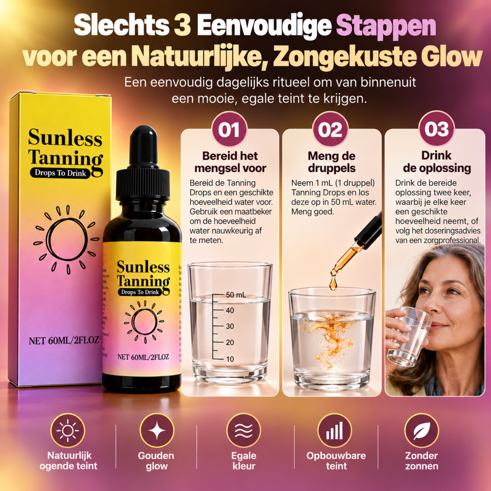 Self-tanning drops to drink | Radiant Golden Glow in 3 Days — Dermatologist-Approved Formula