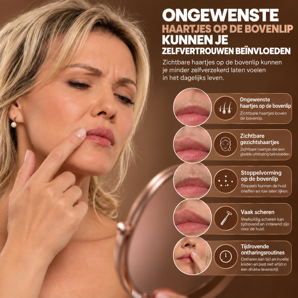60S hårfjerningscreme | Fjern ansigtshår på 60 sekunder — klinisk dokumenteret og dermatologisk testet