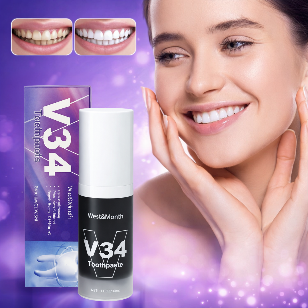 West&Month V34 Toothpaste | Neutralizes Yellow Teeth Instantly and Giv ...