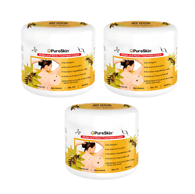 3x PureSkin™ Rimuove verruche e nei con veleno d'api